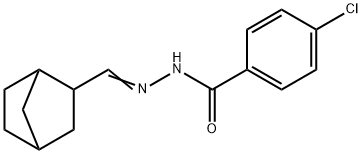 N-[(E)-3-bicyclo[2.2.1]heptanylmethylideneamino]-4-chlorobenzamide Struktur