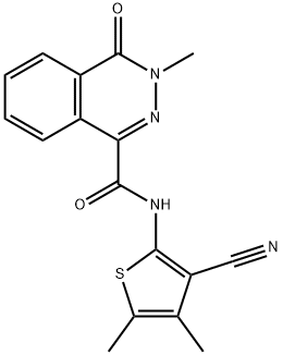 N-(3-cyano-4,5-dimethylthiophen-2-yl)-3-methyl-4-oxophthalazine-1-carboxamide Struktur