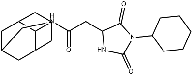 N-(2-adamantyl)-2-(1-cyclohexyl-2,5-dioxoimidazolidin-4-yl)acetamide Struktur