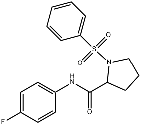 1-(benzenesulfonyl)-N-(4-fluorophenyl)pyrrolidine-2-carboxamide Struktur