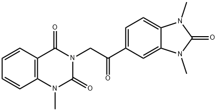 3-[2-(1,3-dimethyl-2-oxobenzimidazol-5-yl)-2-oxoethyl]-1-methylquinazoline-2,4-dione Struktur