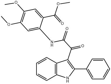 methyl 4,5-dimethoxy-2-[[2-oxo-2-(2-phenyl-1H-indol-3-yl)acetyl]amino]benzoate Struktur