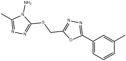 3-methyl-5-[[5-(3-methylphenyl)-1,3,4-oxadiazol-2-yl]methylsulfanyl]-1,2,4-triazol-4-amine Struktur