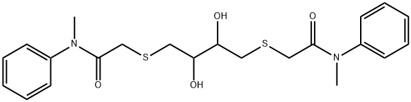 2-[2,3-dihydroxy-4-[2-(N-methylanilino)-2-oxoethyl]sulfanylbutyl]sulfanyl-N-methyl-N-phenylacetamide Struktur