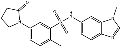 2-methyl-N-(3-methylbenzimidazol-5-yl)-5-(2-oxopyrrolidin-1-yl)benzenesulfonamide Struktur