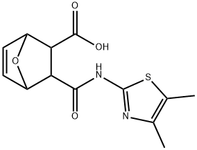 2-[(4,5-dimethyl-1,3-thiazol-2-yl)carbamoyl]-7-oxabicyclo[2.2.1]hept-5-ene-3-carboxylic acid Struktur