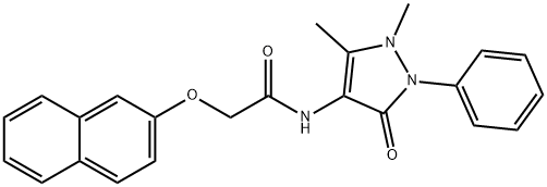 N-(1,5-dimethyl-3-oxo-2-phenylpyrazol-4-yl)-2-naphthalen-2-yloxyacetamide Struktur