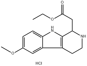 ethyl 2-(6-methoxy-2,3,4,9-tetrahydro-1H-pyrido[3,4-b]indol-2-ium-1-yl)acetate chloride Struktur