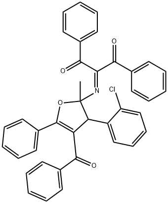 2-[[4-benzoyl-3-(2-chlorophenyl)-2-methyl-5-phenyl-3H-furan-2-yl]imino]-1,3-diphenylpropane-1,3-dione Struktur