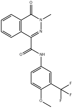 N-[4-methoxy-3-(trifluoromethyl)phenyl]-3-methyl-4-oxophthalazine-1-carboxamide Struktur