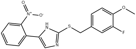 2-[(3-fluoro-4-methoxyphenyl)methylsulfanyl]-5-(2-nitrophenyl)-1H-imidazole Struktur