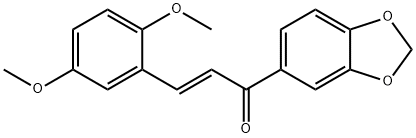 (E)-1-(1,3-benzodioxol-5-yl)-3-(2,5-dimethoxyphenyl)prop-2-en-1-one Struktur