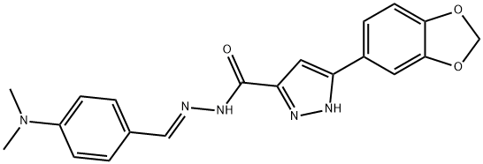 3-(1,3-benzodioxol-5-yl)-N-[(E)-[4-(dimethylamino)phenyl]methylideneamino]-1H-pyrazole-5-carboxamide Struktur