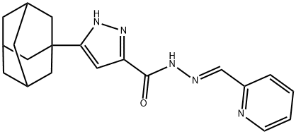 5-(1-adamantyl)-N-[(E)-pyridin-2-ylmethylideneamino]-1H-pyrazole-3-carboxamide Struktur