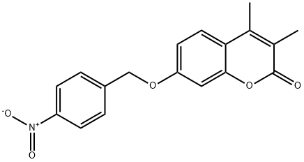 3,4-dimethyl-7-[(4-nitrophenyl)methoxy]chromen-2-one Struktur