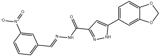 3-(1,3-benzodioxol-5-yl)-N-[(E)-(3-nitrophenyl)methylideneamino]-1H-pyrazole-5-carboxamide Struktur