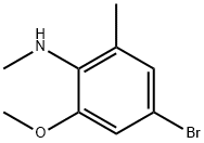 (4-Bromo-2-methoxy-6-methyl-phenyl)-methyl-amine Struktur