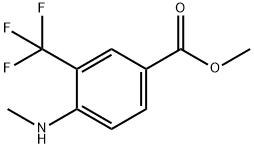 4-Methylamino-3-trifluoromethyl-benzoic acid methyl ester Struktur