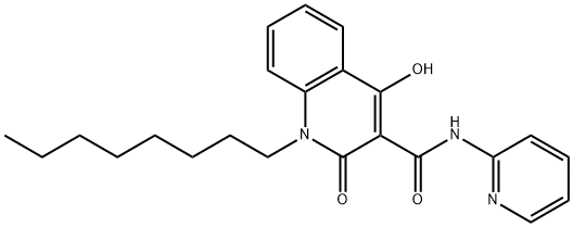 4-hydroxy-1-octyl-2-oxo-N-pyridin-2-ylquinoline-3-carboxamide Struktur