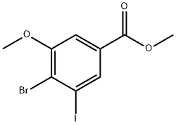 4-Bromo-3-iodo-5-methoxy-benzoic acid methyl ester Struktur