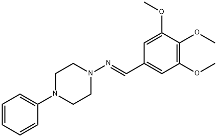 (E)-N-(4-phenylpiperazin-1-yl)-1-(3,4,5-trimethoxyphenyl)methanimine Struktur