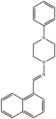 (E)-1-naphthalen-1-yl-N-(4-phenylpiperazin-1-yl)methanimine Struktur