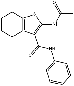 2-acetamido-N-phenyl-4,5,6,7-tetrahydro-1-benzothiophene-3-carboxamide Struktur