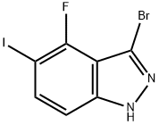 3-Bromo-4-fluoro-5-iodo-1H-indazole Struktur