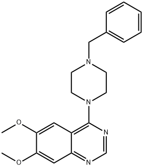 4-(4-benzylpiperazin-1-yl)-6,7-dimethoxyquinazoline Struktur