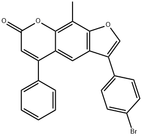 3-(4-bromophenyl)-9-methyl-5-phenylfuro[3,2-g]chromen-7-one Struktur