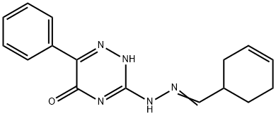 3-[(2E)-2-(cyclohex-3-en-1-ylmethylidene)hydrazinyl]-6-phenyl-2H-1,2,4-triazin-5-one Struktur