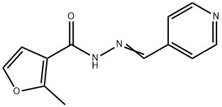 2-methyl-N-[(E)-pyridin-4-ylmethylideneamino]furan-3-carboxamide Struktur