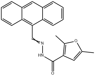 N-[(E)-anthracen-9-ylmethylideneamino]-2,5-dimethylfuran-3-carboxamide Struktur