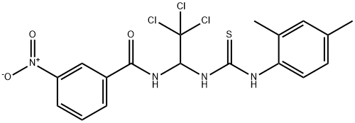 3-nitro-N-[2,2,2-trichloro-1-[(2,4-dimethylphenyl)carbamothioylamino]ethyl]benzamide Struktur