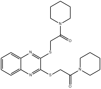 2-[3-(2-oxo-2-piperidin-1-ylethyl)sulfanylquinoxalin-2-yl]sulfanyl-1-piperidin-1-ylethanone Struktur