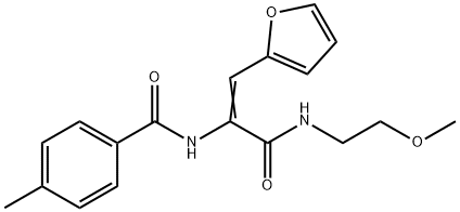 N-[(Z)-1-(furan-2-yl)-3-(2-methoxyethylamino)-3-oxoprop-1-en-2-yl]-4-methylbenzamide Struktur