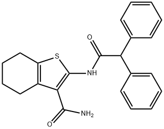 2-[(2,2-diphenylacetyl)amino]-4,5,6,7-tetrahydro-1-benzothiophene-3-carboxamide Struktur