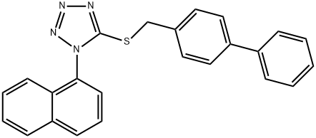 1-naphthalen-1-yl-5-[(4-phenylphenyl)methylsulfanyl]tetrazole Struktur