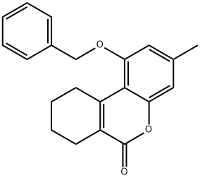 3-methyl-1-phenylmethoxy-7,8,9,10-tetrahydrobenzo[c]chromen-6-one Struktur