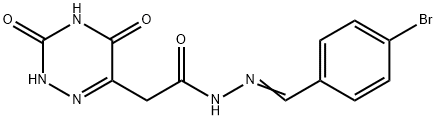 N-[(E)-(4-bromophenyl)methylideneamino]-2-(3,5-dioxo-2H-1,2,4-triazin-6-yl)acetamide Struktur