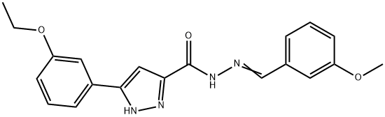 3-(3-ethoxyphenyl)-N-[(E)-(3-methoxyphenyl)methylideneamino]-1H-pyrazole-5-carboxamide Struktur