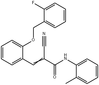 (E)-2-cyano-3-[2-[(2-fluorophenyl)methoxy]phenyl]-N-(2-methylphenyl)prop-2-enamide Struktur