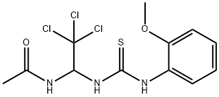 N-[2,2,2-trichloro-1-[(2-methoxyphenyl)carbamothioylamino]ethyl]acetamide Struktur