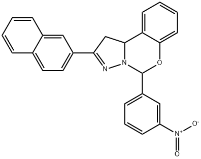 2-naphthalen-2-yl-5-(3-nitrophenyl)-5,10b-dihydro-1H-pyrazolo[1,5-c][1,3]benzoxazine Struktur