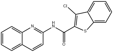 3-chloro-N-quinolin-2-yl-1-benzothiophene-2-carboxamide Struktur