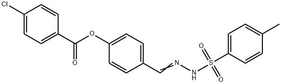 [4-[(E)-[(4-methylphenyl)sulfonylhydrazinylidene]methyl]phenyl] 4-chlorobenzoate Struktur