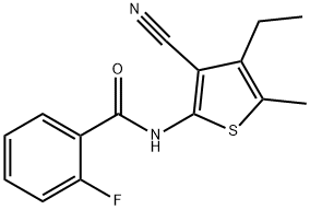 N-(3-cyano-4-ethyl-5-methylthiophen-2-yl)-2-fluorobenzamide Struktur