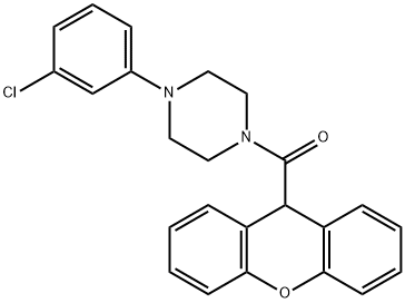 [4-(3-chlorophenyl)piperazin-1-yl]-(9H-xanthen-9-yl)methanone Struktur