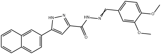 N-[(E)-(3,4-dimethoxyphenyl)methylideneamino]-3-naphthalen-2-yl-1H-pyrazole-5-carboxamide Struktur