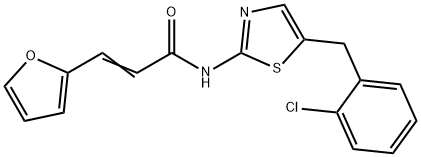 (E)-N-[5-[(2-chlorophenyl)methyl]-1,3-thiazol-2-yl]-3-(furan-2-yl)prop-2-enamide Struktur